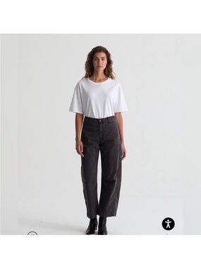 Ag Adriano Goldschmied Wide Leg Pants in Charcoal